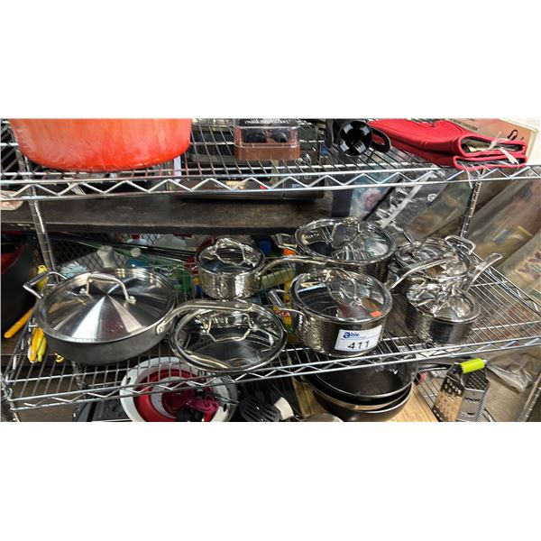 SHELF OF ASSORTED LAGOSTINA COOKWARE