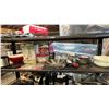 Image 1 : SHELF OF KITCHEN ITEMS: MAGIC BULLET, PLASTIC CONTAINERS, DISHWARE & MORE
