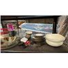 Image 2 : SHELF OF KITCHEN ITEMS: MAGIC BULLET, PLASTIC CONTAINERS, DISHWARE & MORE