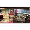 Image 3 : SHELF OF KITCHEN ITEMS: MAGIC BULLET, PLASTIC CONTAINERS, DISHWARE & MORE