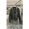 Image 1 : HARLEY DAVISON BLACK LEATHER  JACKET - SIZE 48 TALL