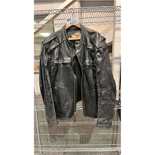 HARLEY DAVISON BLACK LEATHER JACKET - SIZE 3XL