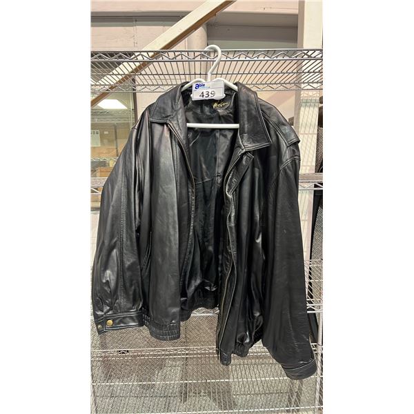 NETO BLACK LEATHER JACKET - SIZE UNKNOWN