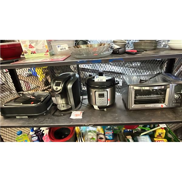 SMOKELESS INDOOR GRILL, KEURIG COFFEE MAKER, INSTANT POT & TOASTER OVEN