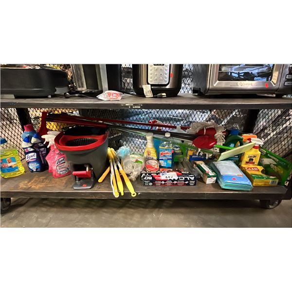 SHELF OF ALUMINUM FOIL & ASSORTED CLEANING PRODUCTS