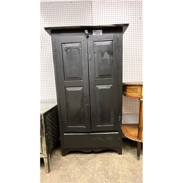 RUSTIC WOOD STORAGE CABINET - 60" 34"W X 12"D *WIDE GOUGE IN TOP*