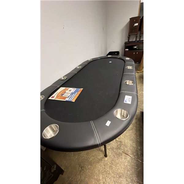 OVAL GAMES TABLE WITH DRINK HOLDERS  - 82.5"L X 42"W