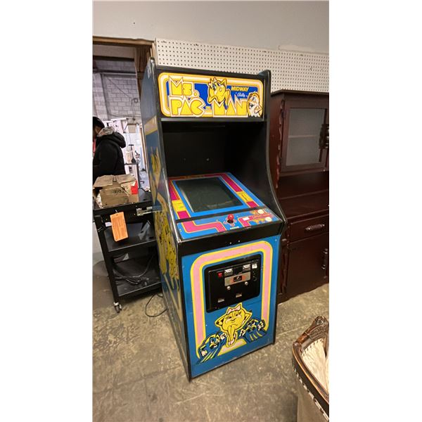 VINTAGE BALLY CO. COIN OPERATED MS. PAC-MAN ARCADE GAME *DOES NOT WORK*