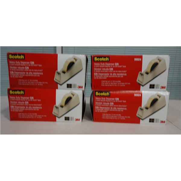 Qty 4 3M Scotch C25 Heavy Duty Tape Dispensers New in Box