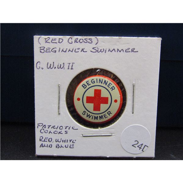 WWII American Red Cross Beginner Swimmer Union Made Steel Pin