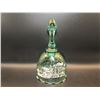 Image 1 : Vintage Fenton Hand Painted and Signed Green Bell. Queen City Station Build 1871, Cumberland Lions 1