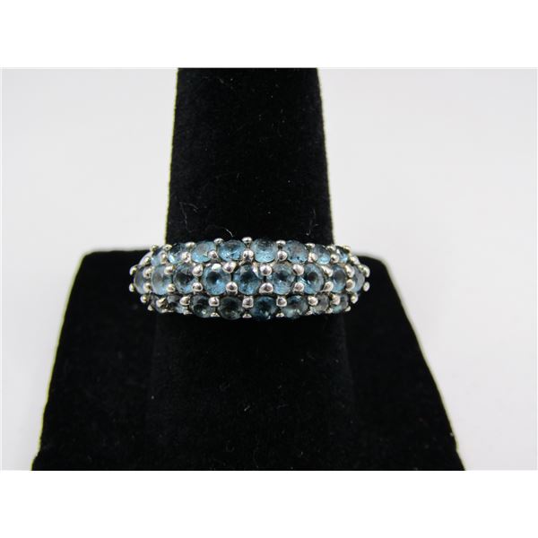 Size 6.75 Blue Topaz Sterling Silver Ring