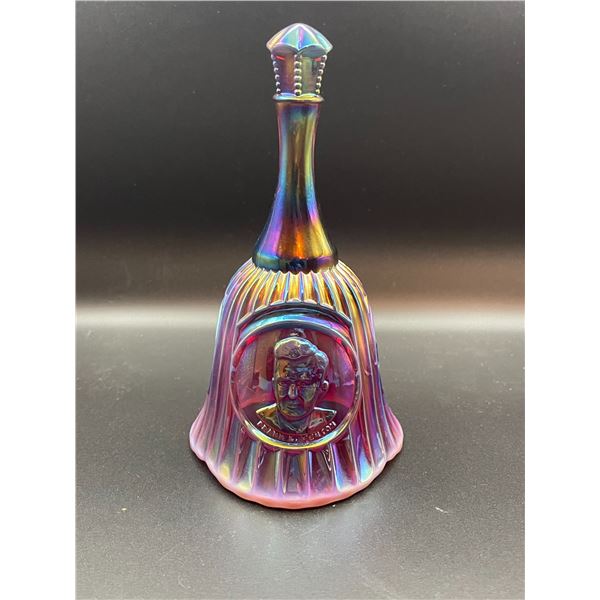 RARE Vintage Fenton Medallion Plum Opalescent Carnival Glass Bell " Founder, Designer, CEO of Vintag