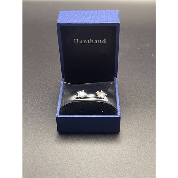 Sterling Silver, Round Cut Stud Earrings, NEW