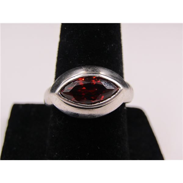 Sterling Silver Size 6 Ruby Like Ring