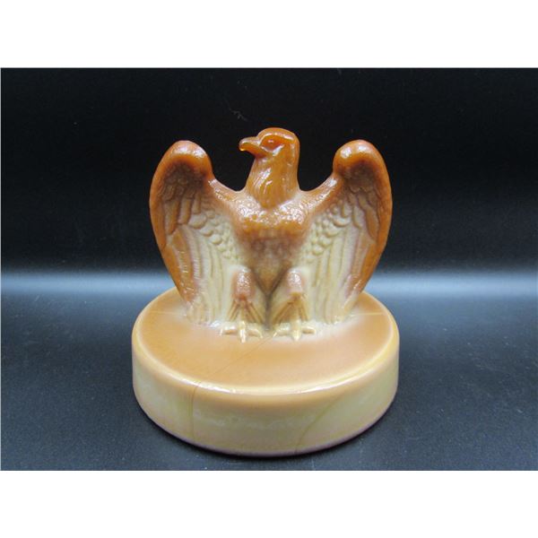 Vintage Fenton Chocolate Slag Glass Bicentennial Eagle Paperweight. 1976