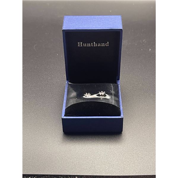 Sterling Silver, Round Cut Stud Earrings, NEW