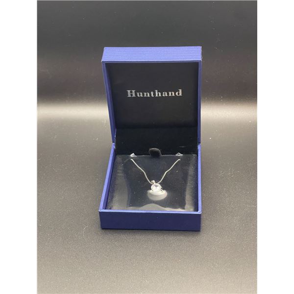 Sterling Silver Round Cut Gemstone Pendant Necklace, NEW