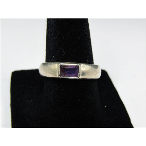 Size 6.5 Sterling Silver Purple Gemstone Ring