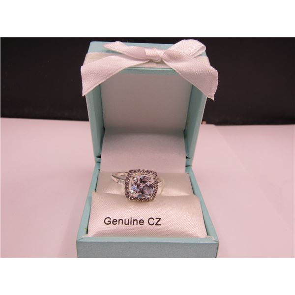 Sterling Silver Size 7 Genuine CZ Ring. NEW