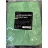 Image 2 : NEW MICROFIBRE DRYING TOWELS, 4 GREY 16 X 16 INCH, (PACKS OF 2) AND LARGE SIZE GREEN AND BLUE 40 X 2