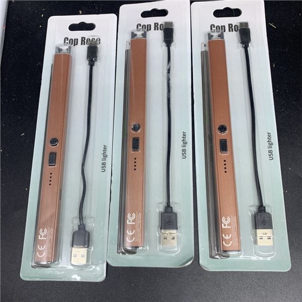 NEW 3PCS RECHARGEABLE ARC USB LIGHTER - WINDPROOF