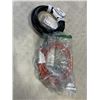 Image 1 : 2 NEW ORANGE AND BLACK INDOOR OUTDOOR 10FTFT HEAVY DUTY LIGHTED EXTENSION CORD, 12AWG AND 14AWG, 3 W