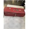 Image 1 : RED METAL TOOL BOX W/ CONTENTS