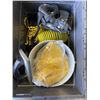 Image 3 : TOOLBOX AND CONTENTS AND TOTE OF ASSORTED TROWELS, AIR HOSE ETC