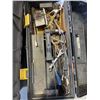Image 4 : TOOLBOX AND CONTENTS AND TOTE OF ASSORTED TROWELS, AIR HOSE ETC