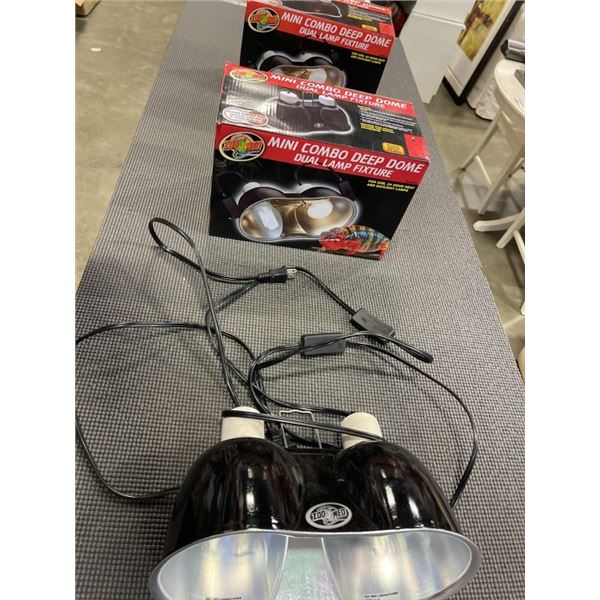 3 REPTILE LAMPS, ALL WORKING, 2 ARE NEW