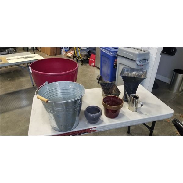 LOT OF POTS, PLANTERS, AND VASES