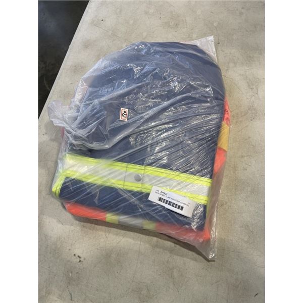 NEW NOMEX FLAME RESISTANT COVERALL SIZE 50T, SAFETY RAIN BIB PANT SIZE L, AND REFLECTIVE VEST SIZE X