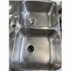 Image 5 : STAINLESS DOUBLE SINK WITH WASTE KING GARBURETOR, AND FAUCET, ATTACHMENTS ETC