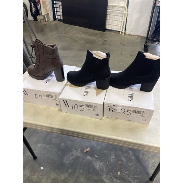 3 PAIRS NEW WOMENS BOOTS SIZE 10.5