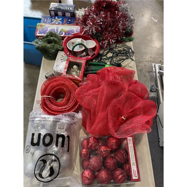 TOTE OF CHRISTMAS DECOR