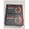 Image 1 : 2 NEW PAIRS OF HEATED SOCKS, SIZE SMALL, 4000MAH BATTERY, WASHABLE AND BREATHABLE