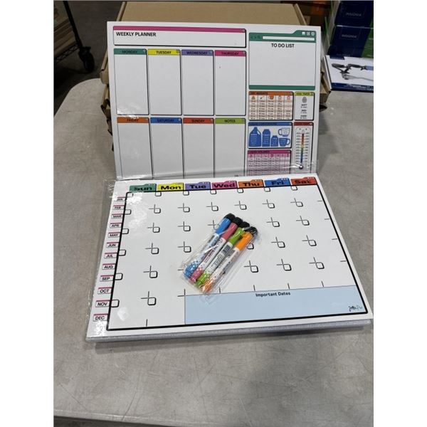 6 NEW 2PACKS OF MAGNETIC CALENDAR AND MARKER SETS, 16 X 12 INCH