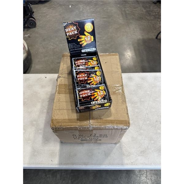 NEW CASE OF 300 HEAT PACK HAND WARMERS, 12 RETAIL BOXES OF 25 PER CASE