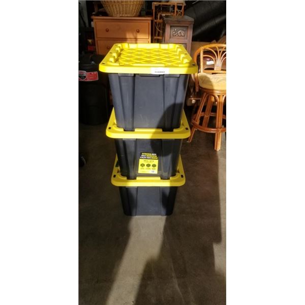 3 STRONG BOX 102L STORAGE TOTES
