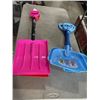Image 1 : 2 PLASTIC SNOW SHOVELS AND 3 KIDS SNOW SHOVELS