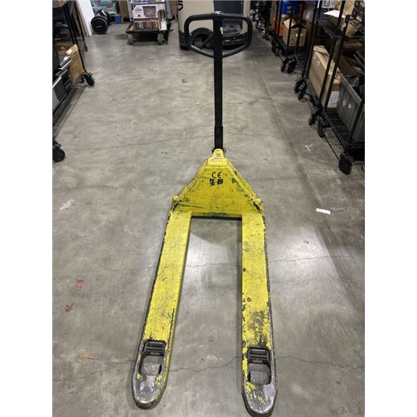 YELLOW PALLET JACK, WORKING