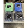 Image 1 : NEW MICROFIBRE DRYING TOWELS, 4 GREY 16 X 16 INCH, (PACKS OF 2) AND LARGE SIZE GREEN AND BLUE 40 X 2