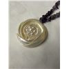 Image 2 : NATURAL TUMBLED AMETHYST STONES W/ MOTHER OF PEARL PENDANT NECKLACE