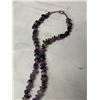 Image 3 : NATURAL TUMBLED AMETHYST STONES W/ MOTHER OF PEARL PENDANT NECKLACE