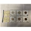 Image 1 : 6 - 1947 CANADIAN COINS BOTH PLAIN (TYPE 1) MAPLE LEAF (TYPE 2) DIMES - .800 SILVER PLUS 5 CENT AND 