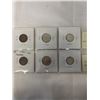 Image 2 : 6 - 1947 CANADIAN COINS BOTH PLAIN (TYPE 1) MAPLE LEAF (TYPE 2) DIMES - .800 SILVER PLUS 5 CENT AND 