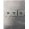Image 2 : 3 CANADIAN SILVER WW2 DIMES 1938, 1939, 1940 .800 SILVER