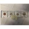 Image 1 : 4 - 1967 CANADIAN CENTENNIAL COINS 25 CENT, 10 CENT SILVER PLUS RABBIT NICKEL AND DOVE PENNY