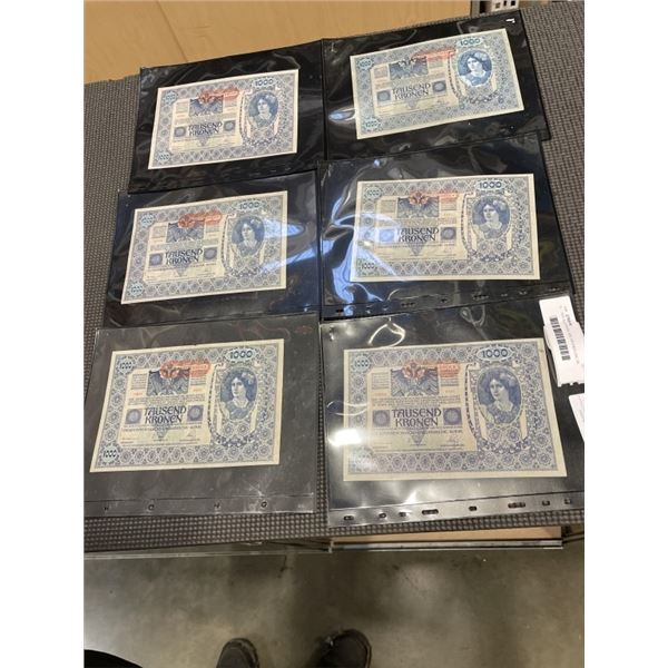 6 -  1903 AUSTRIAN 1000 KRONEN UNC IN DISPLAY SLIP